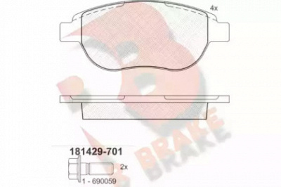 R BRAKE rb1429701 -  Комплект тормозных колодок, дисковый тормоз